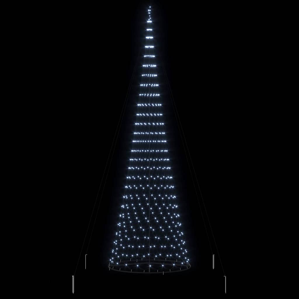 LED Christmas Tree Cool White 138.5 x 138.5 x 399 cm Metal